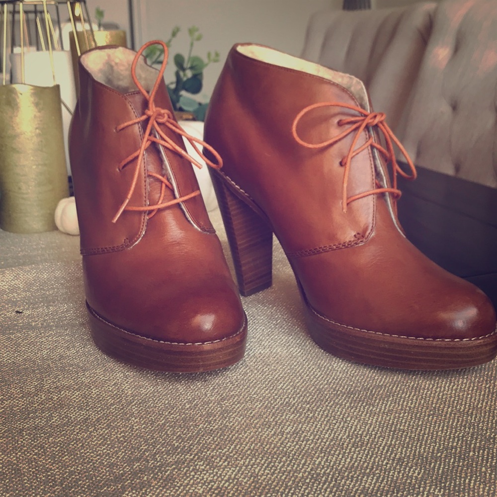 Cole Haan Stiletto Booties with Sheep Fur